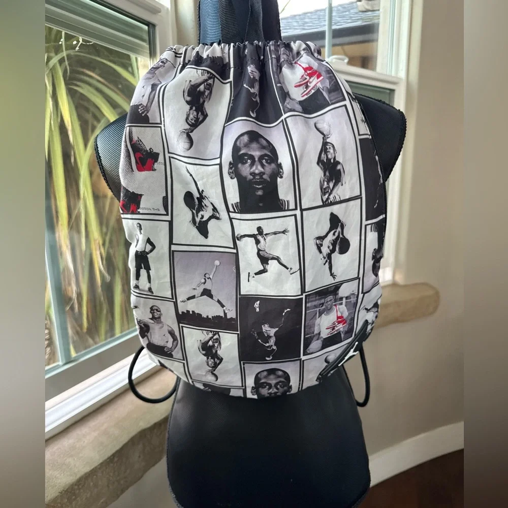 Jordan Jumpman Classics Daypack Black & White Graphic Drawstring Bag